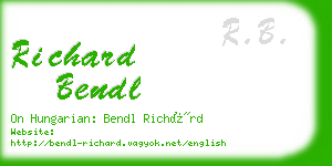 richard bendl business card